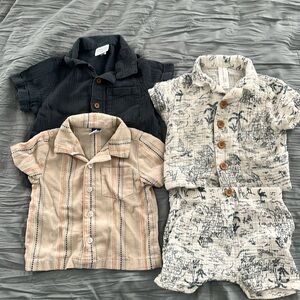 6-12 months baby button down Bundle